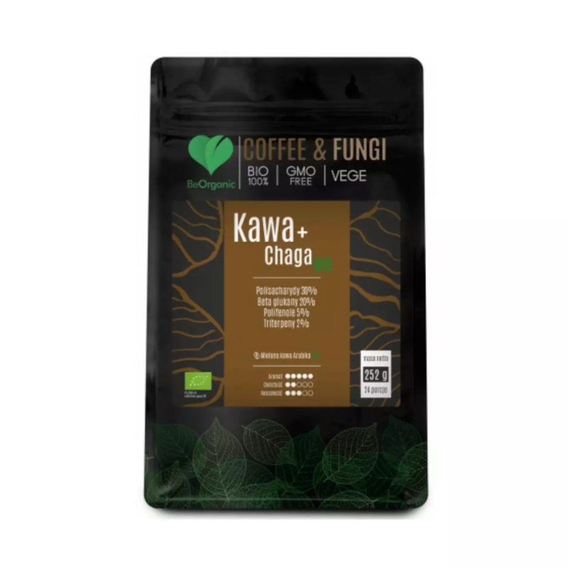 BeOrganic Kawa Arabica + Chaga BIO 252g - Zdrowa Energia