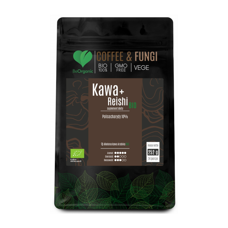 BeOrganic Arabica + Reishi Bio 252g - Kawa z Reishi