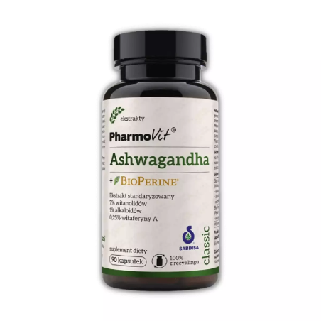 Pharmovit Ashwagandha + BioPerine 90 kaps - Adaptogen na stres