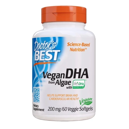 Doctor's Best Vegan DHA Algae 200mg - Wegańskie DHA dla Mózgu i Serca