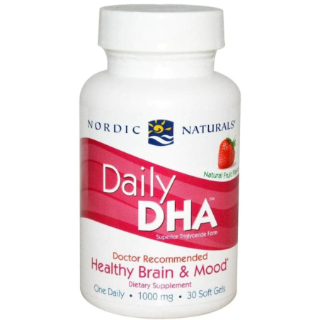 Nordic Naturals Daily DHA Truskawkowy 30 kaps. - Omega-3 dla mózgu i serca