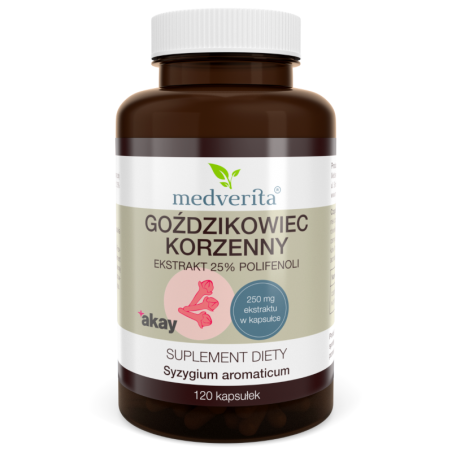 Medverita Goździkowiec Korzenny Ekstrakt 25% Polifenoli 120 kapsułek