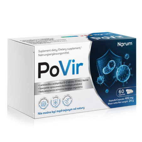 Narum PoVir Probiotyk 400mg 60 kaps. - Wsparcie Jelit i Odporności