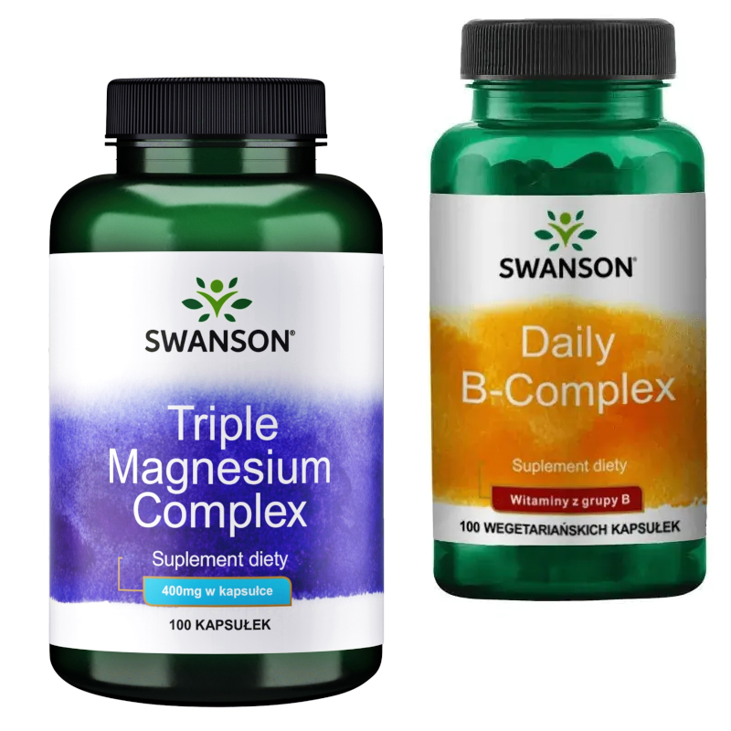 Swanson Magnez + B-Complex 100 kaps - Energia i zdrowie