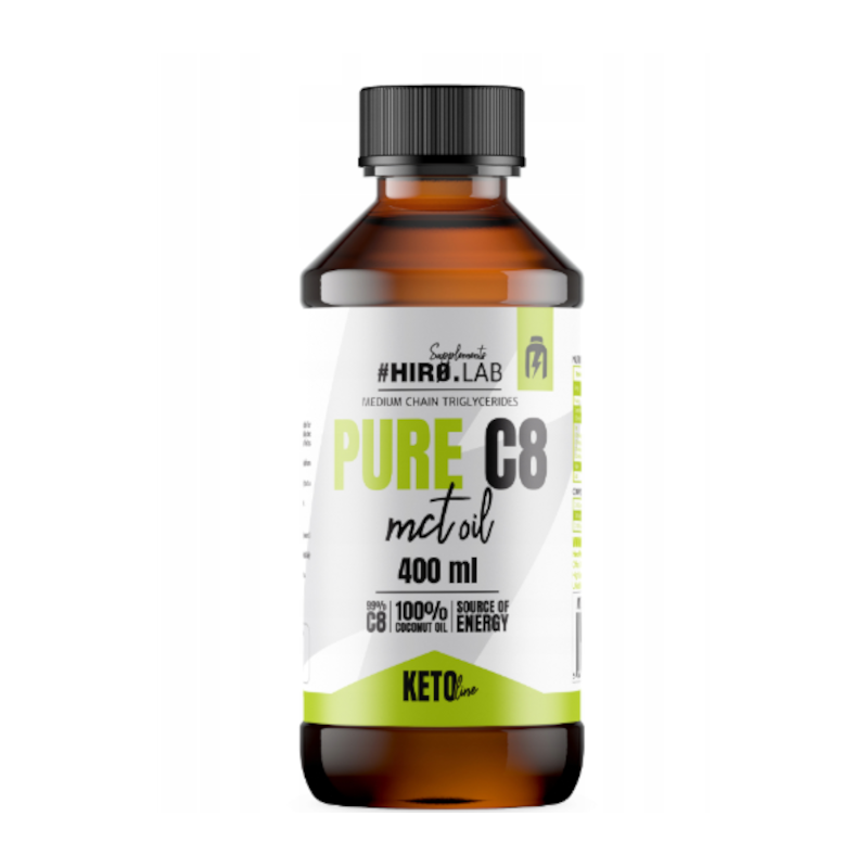 Hiro Lab MCT Oil C8 KETO 400ml - Olej MCT dla diety keto