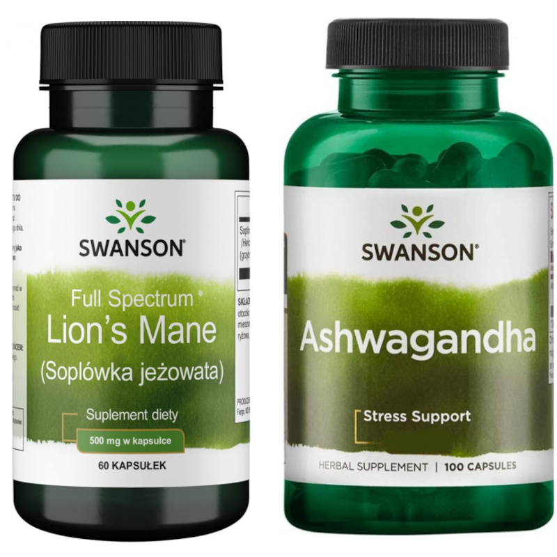 Swanson Lion's Mane & Ashwagandha - Klarowność Umysłu i Energia