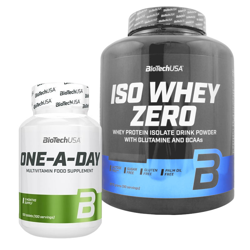 BioTechUSA Iso Whey Zero + One a Day - Izolat Białka i Witaminy