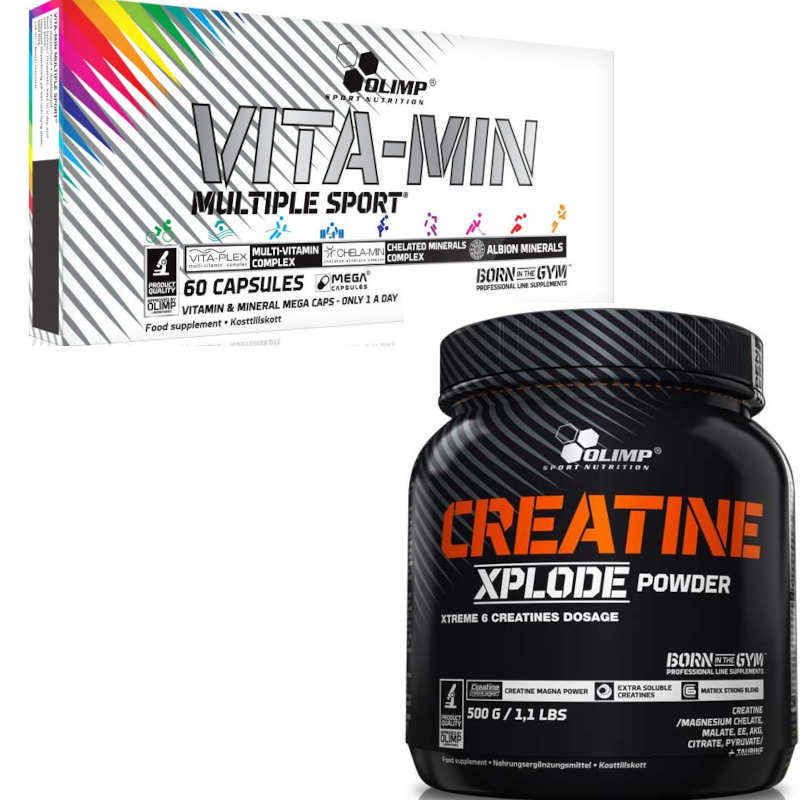 Olimp Nutrition Vita-min Sport + Creatine Xplode - Zestaw dla Aktywnych