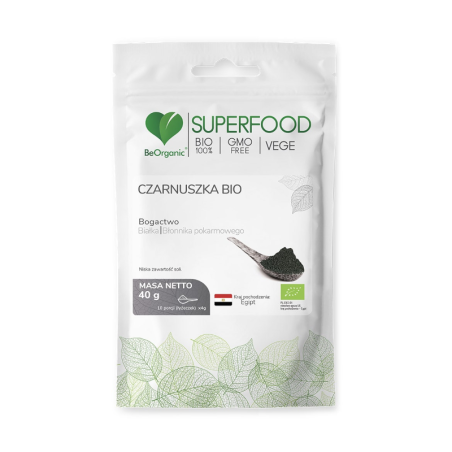 BeOrganic Czarnuszka Bio 40g - Wsparcie trawienia i zdrowia