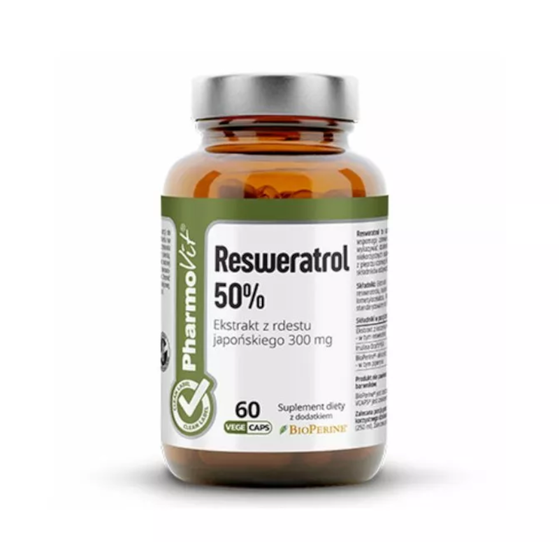 Pharmovit Resweratrol 50% 60 kaps - wsparcie dla serca i młodości