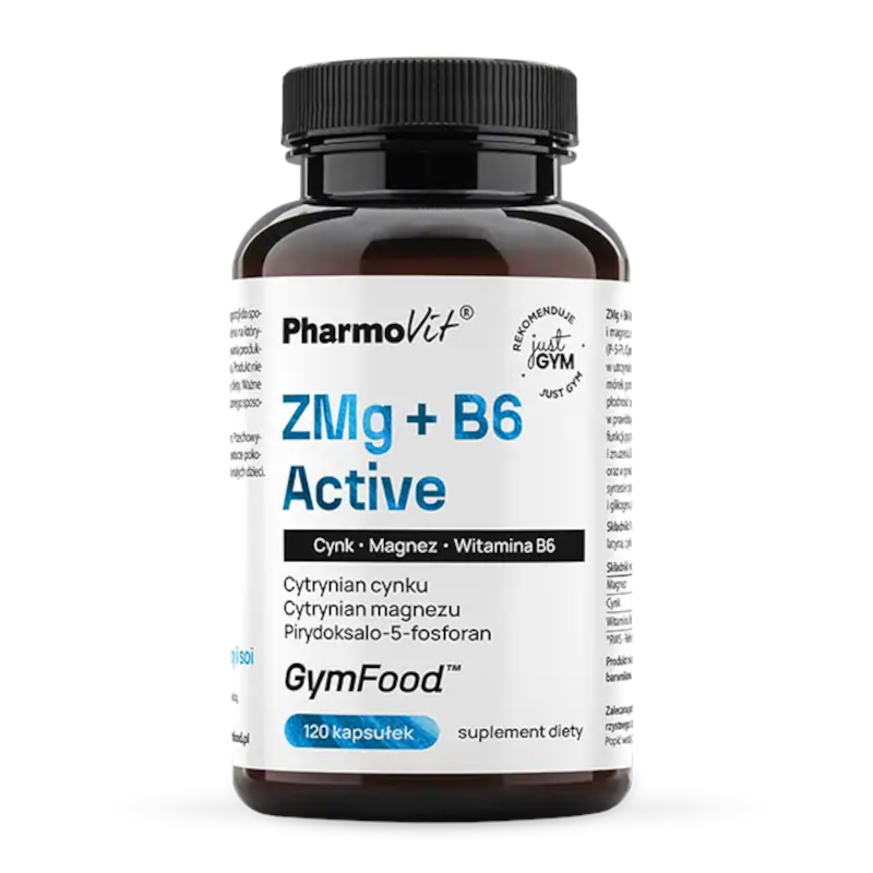 Pharmovit ZMg + B6 Active GymFood 120kaps - Magnez, Cynk, Witamina B6