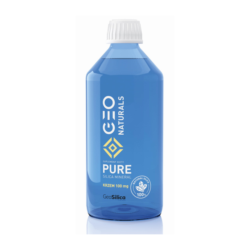 GeoNaturals Pure Silica Krzem 100mg 500ml - zdrowa skóra, włosy i paznokcie