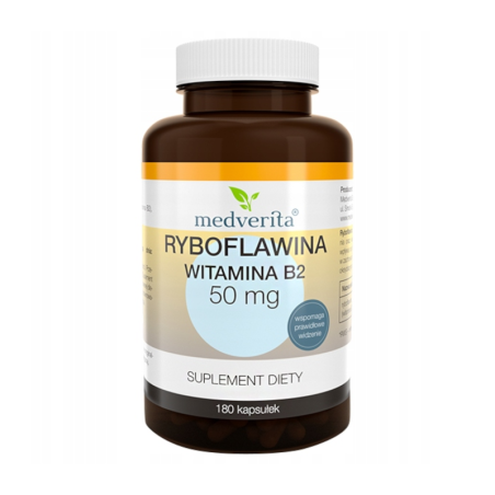 MEDVERITA Ryboflawina Witamina B2 50mg 180 kaps - Energia i Zdrowie