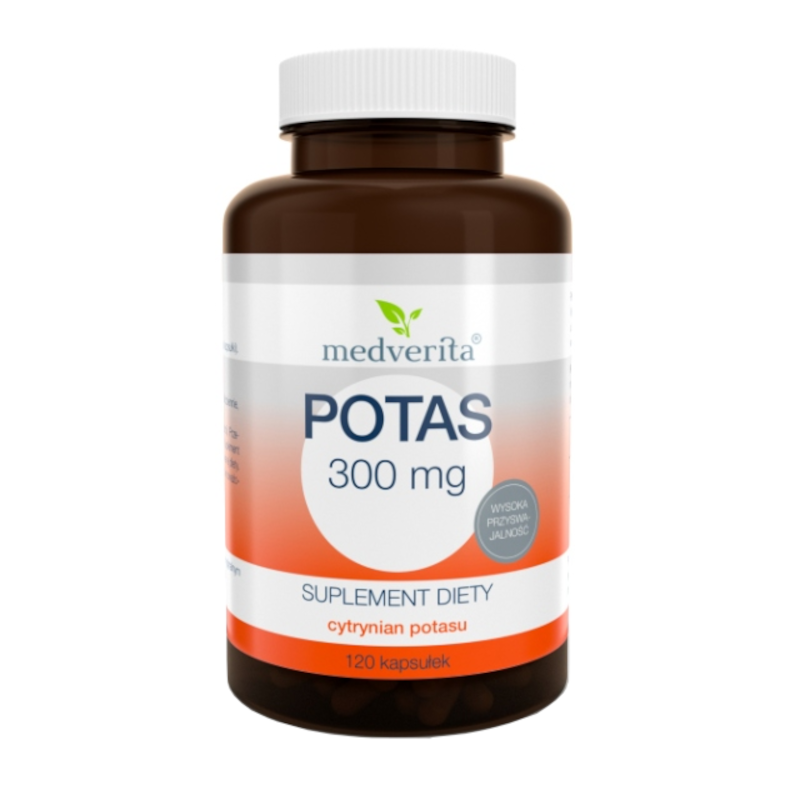 Medverita Potas 300mg 120 kapsułek - Suplement Potasu | biotechsklep.pl