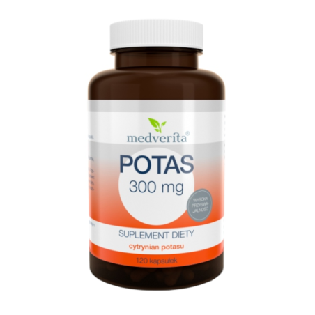 Medverita Potas 300mg 120 kapsułek - Suplement Potasu | biotechsklep.pl