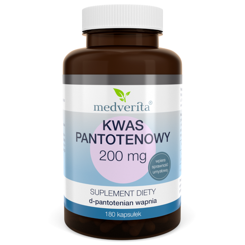 Medverita Kwas Pantotenowy 200mg - Zdrowa skóra, włosy i paznokcie