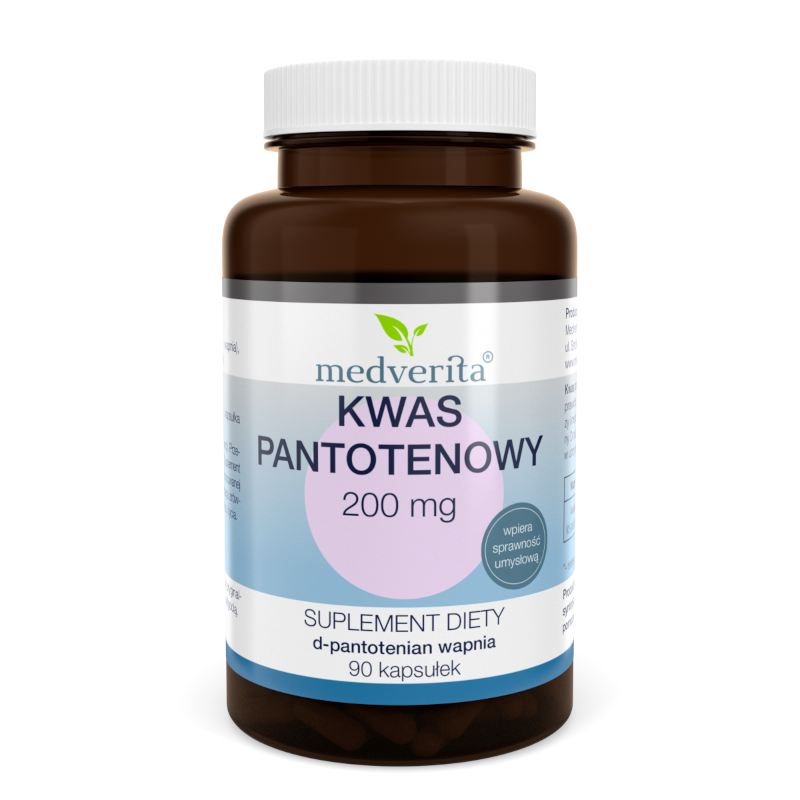 Medverita Kwas Pantotenowy 200mg 90kaps - Promienna Skóra i Mocne Włosy