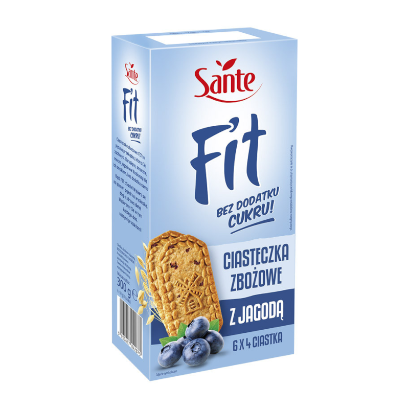 Sante Fit Ciasteczka Zbożowe Jagoda 6x4 - Zdrowa przekąska
