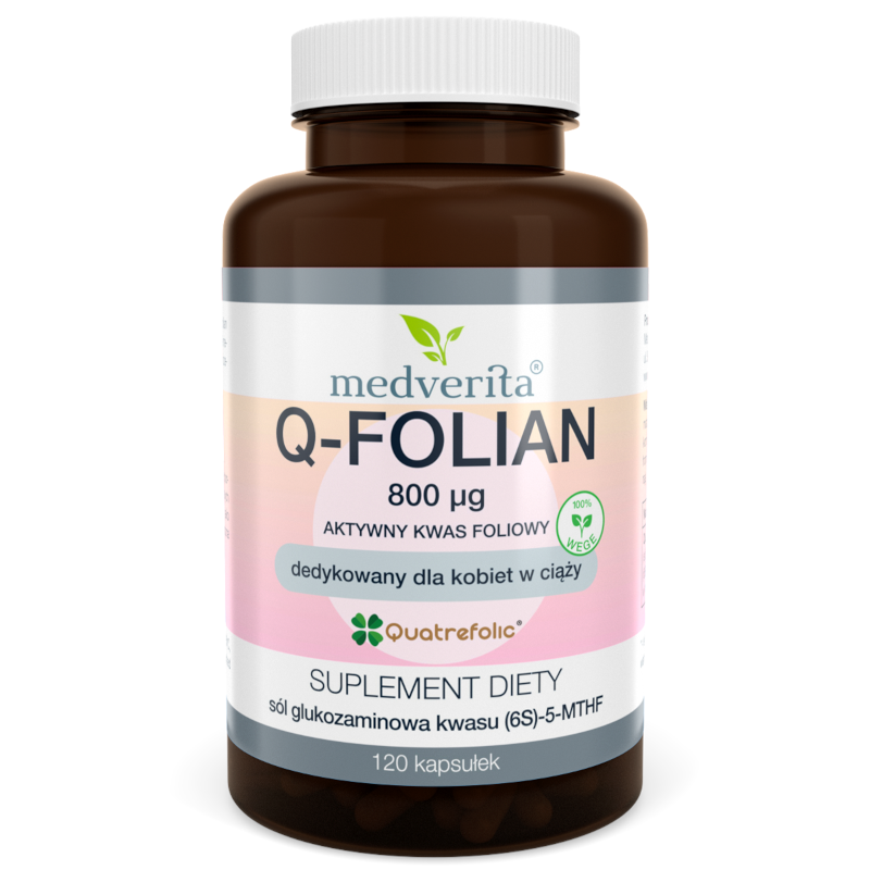 MEDVERITA Q-Folian 800µg Kwas Foliowy dla Kobiet w Ciąży 120kaps