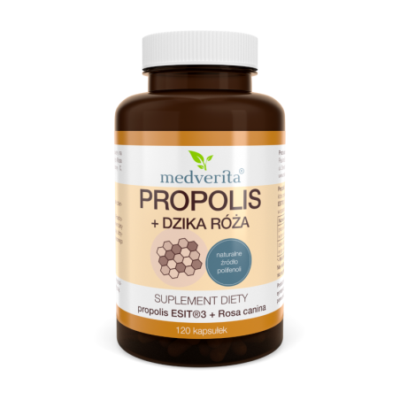MEDVERITA Propolis+Dzika Róża 120kaps - Wsparcie Odporności