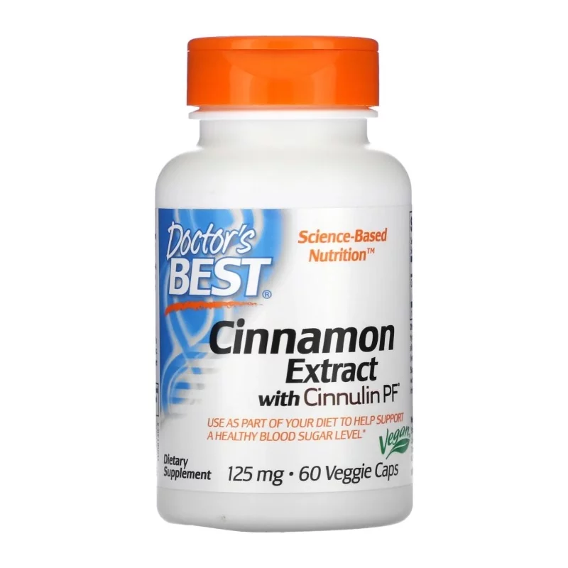 Doctor's Best Cinnamon Extract 125mg 60 kaps - wsparcie trawienia i poziomu cukru