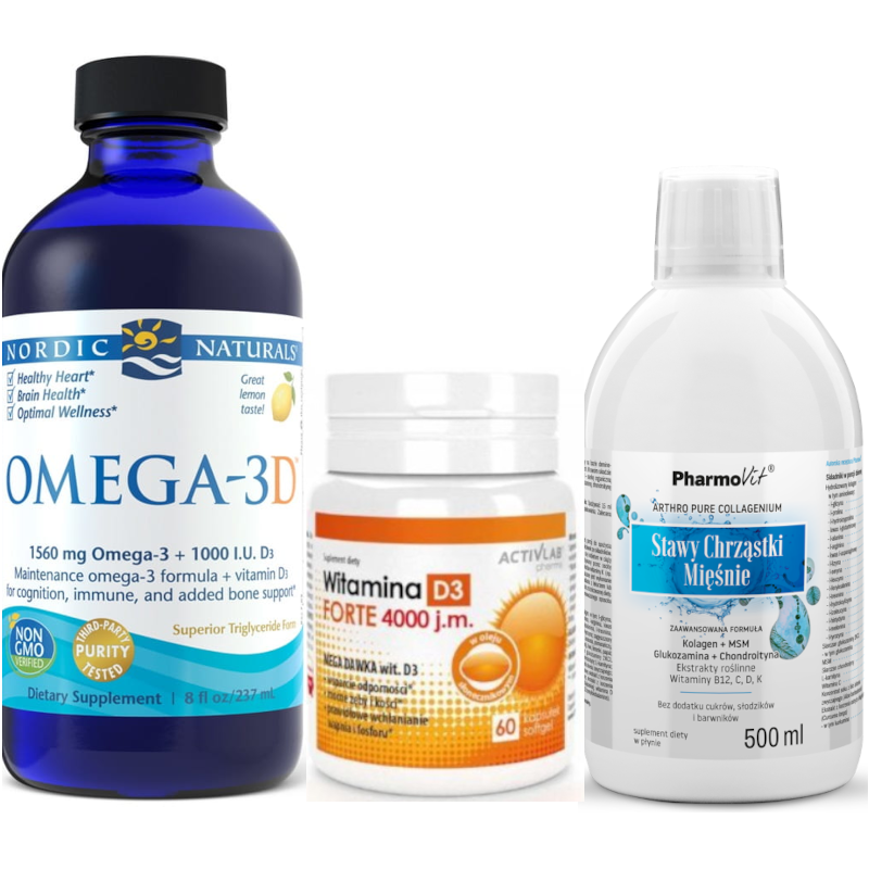 Zestaw dla Babci i Dziadka Nordic Naturals Omega 3D + Pharmovit + Activlab D3