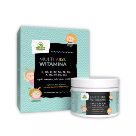 Slavito Multiwitamina Kids 150g - Witaminy dla dzieci o smaku owoców tropikalnych