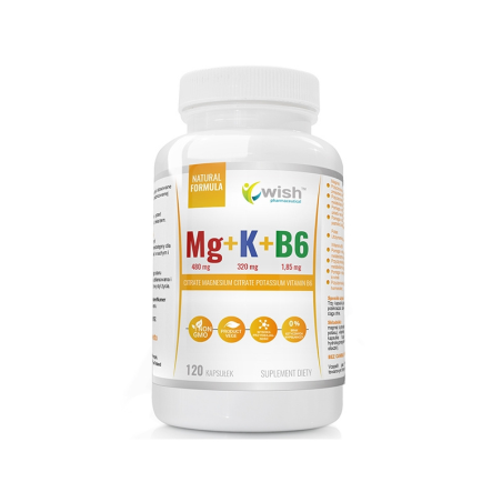 WISH Mg+K+Vit B6 Forte 120vkaps - Energia i witalność
