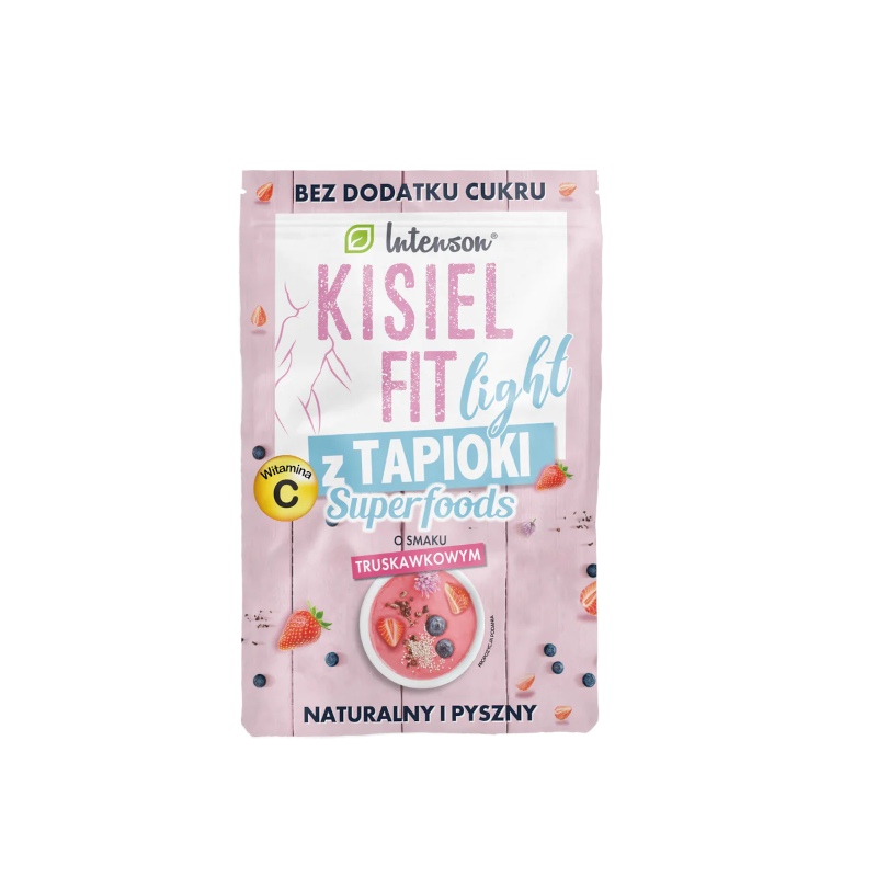 Intenson Kisiel Fit Tapioka Truskawka 30g - Zdrowy Deser Bez Cukru