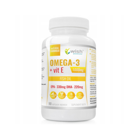 Wish Omega 3 + Vit E 330/220 90 kaps - biotechsklep.pl