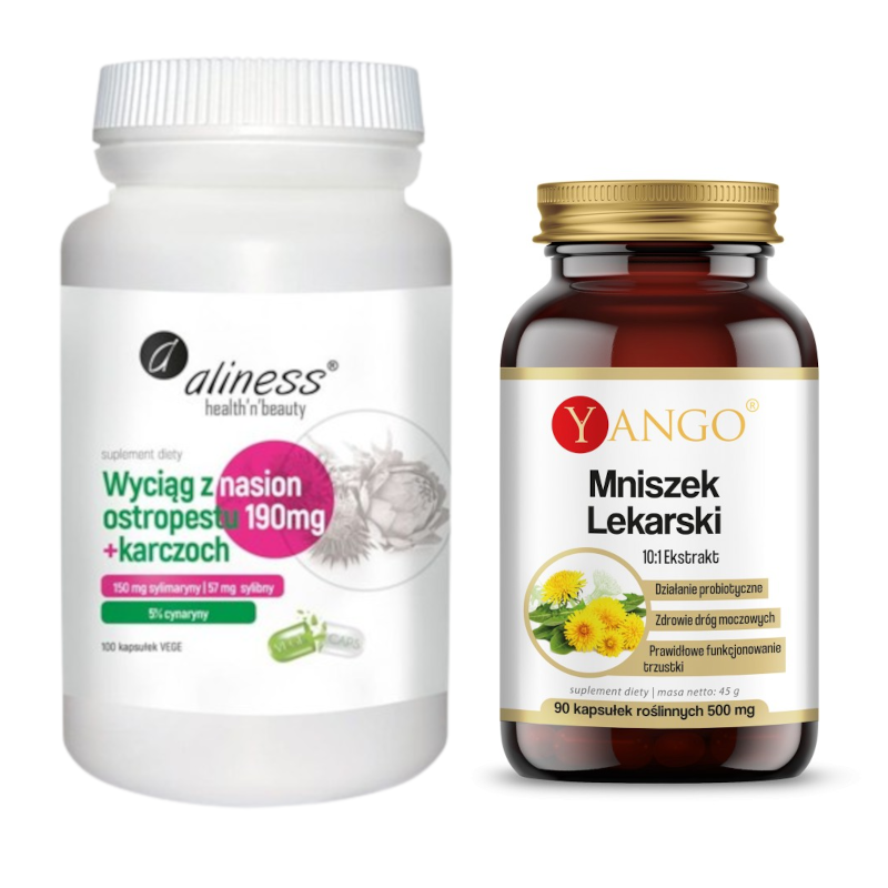 Aliness Ostropest Karczoch + Yango Mniszek Lekarski - wsparcie wątroby