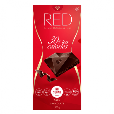 Red Delight Czekolada Ciemna Bez Cukru 100g - Zdrowe Słodycze