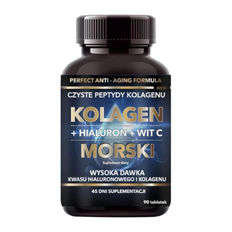 Intenson Kolagen Morski + Wit C + Hialuron 90tab - wsparcie dla włosów, skóry i paznokci