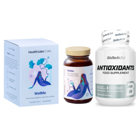 Health Labs Care WellMe + BioTechUSA Antioxidants - Zestaw na Nastrój i Odporność