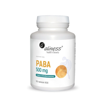 Aliness PABA 500mg - 100 kapsułek vege | Skóra, Włosy, Paznokcie