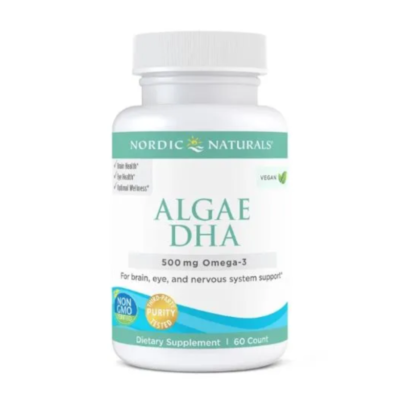 Nordic Naturals Algae DHA 500mg - Wegańskie Omega-3 dla Mózgu