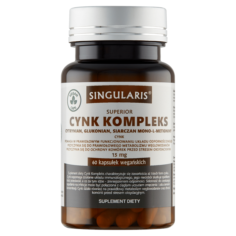 Singularis Cynk Kompleks 15mg - 60 kaps. | Cynk na odporność