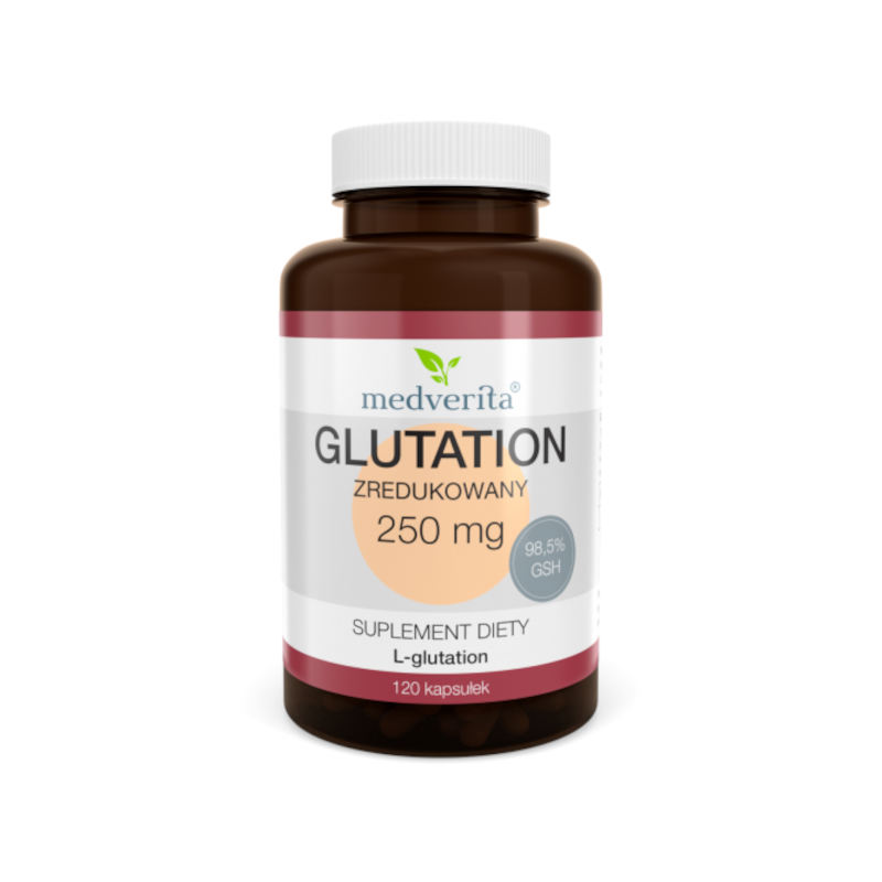 Medverita Glutation Zredukowany 250mg 120kaps - Detoks i Antyoksydacja