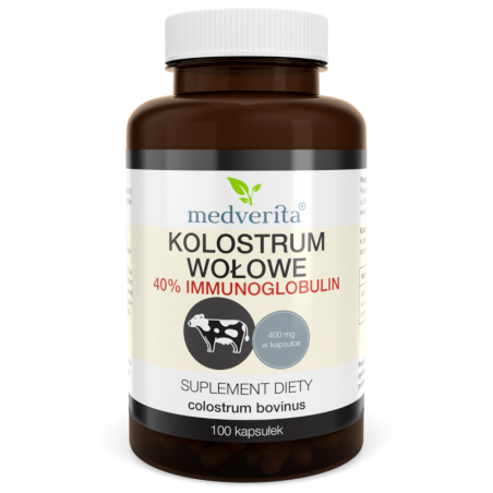 Medverita Colostrum Wołowe 40% IgG 100 kaps - Wsparcie odporności