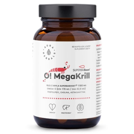 Aura Herbals MegaKrill 1180mg 60kaps - Omega 3 dla zdrowia
