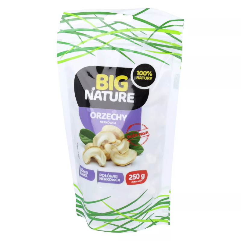 Big Nature Orzechy Nerkowca 250g - Zdrowa Przekąska | biotechsklep.pl