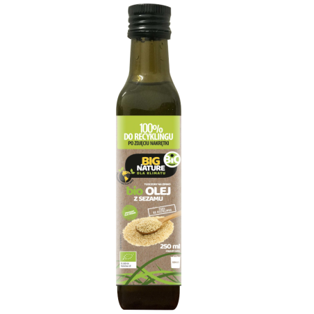 Big Nature Olej Sezamowy BIO 250ml - Zdrowy Olej Sezamowy