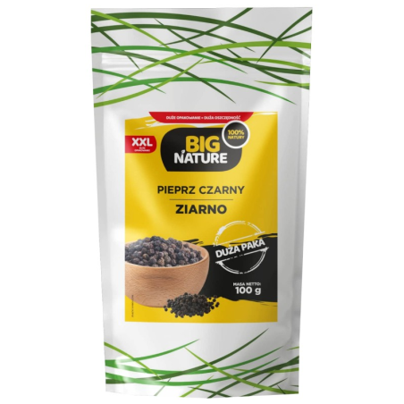 Big Nature Pieprz Czarny Ziarno 100g - Biotechsklep.pl