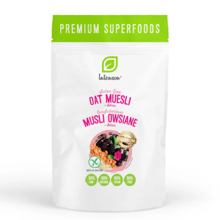 Intenson Bezglutenowe Musli + Detox 200g - Zdrowe Śniadanie | biotechsklep.pl
