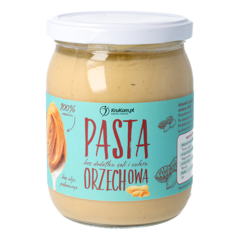 KruKam Pasta Orzechowa 100% 900g - Naturalna Energia i Smak