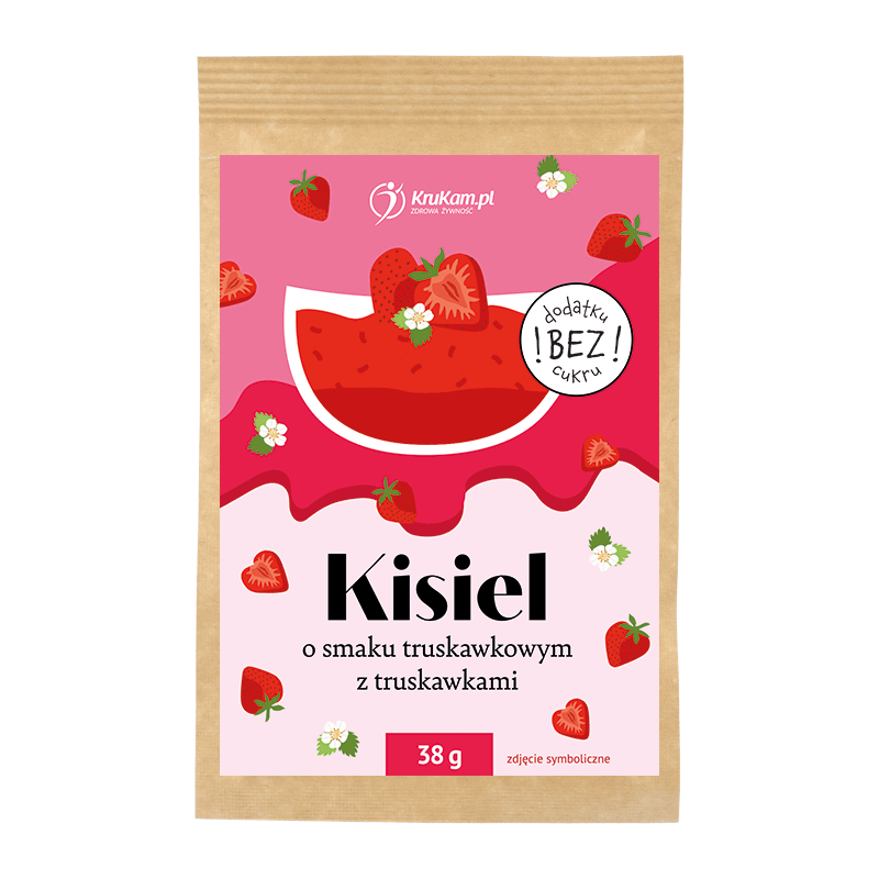 KruKam Kisiel Truskawkowy Bez Cukru 38g - Zdrowy Deser