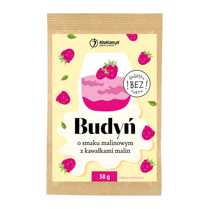 KruKam Budyń Malinowy 38g - Fit Deser o Smaku Malinowym