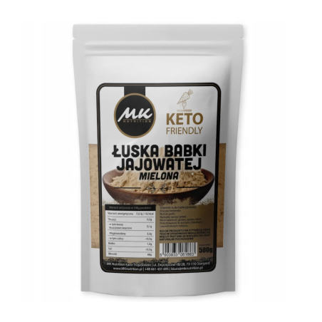 MK Nutrition Łuska babki jajowatej mielona 500g - Niskowęglowodanowa