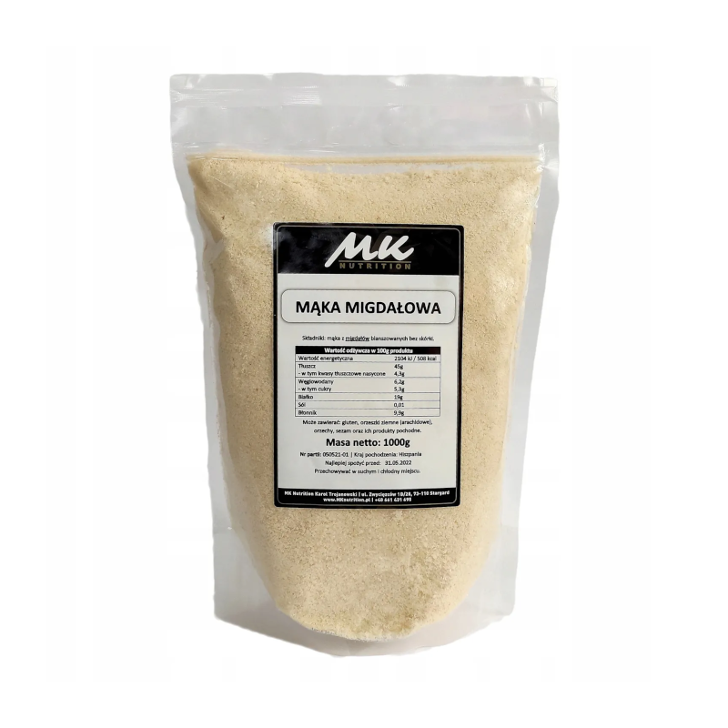 MK Nutrition Mąka Migdałowa 1000g - Keto, Low Carb | biotechsklep.pl