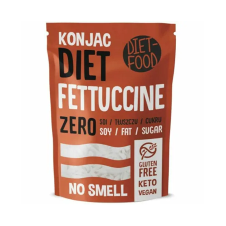 Diet-Food Makaron Shirataki Konjac Fettuccine 200g - Niskowęglowodanowy, Bezglutenowy
